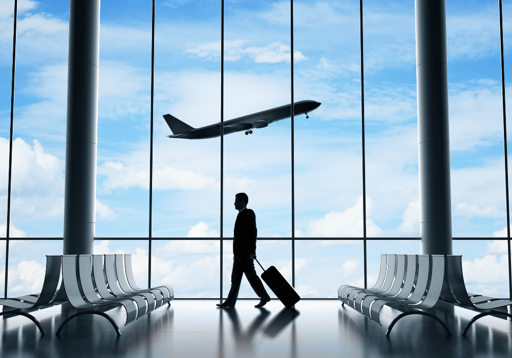 Business traveler at airport